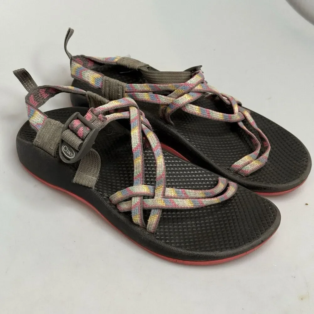 Chaco EcoTread Fletched Pink Sandals Kids Juniors Size 6 Adjustable Outdoor